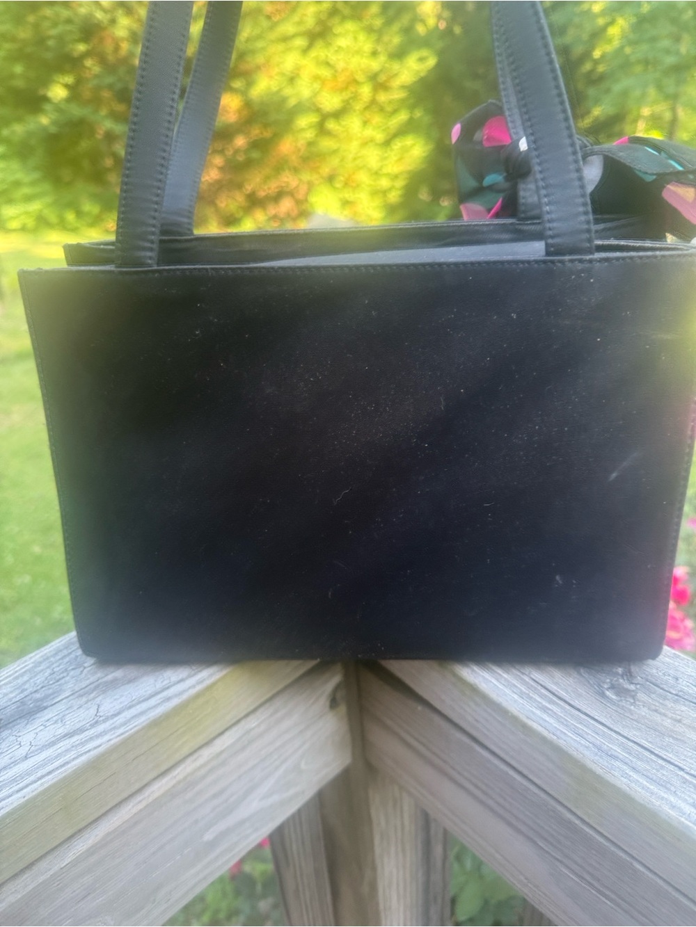 Kate Spade Black Shoulder Bag with Polka Dot Scarf - Picture 2 of 5